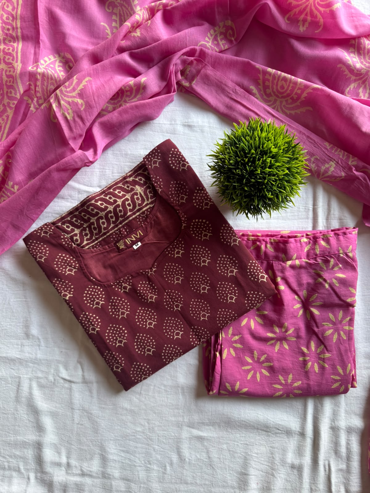 Rosewood Bloom Cotton Salwar Set-PI : ICS00118