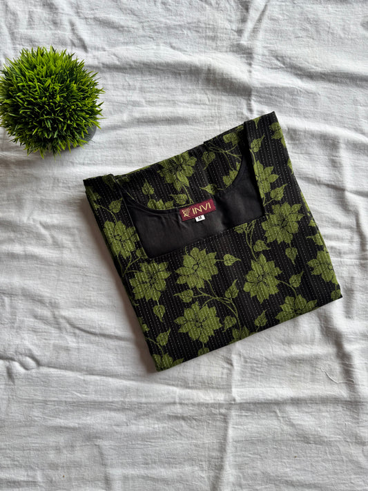 Olive Garden Cotton Kurthi-PI : ICK00126