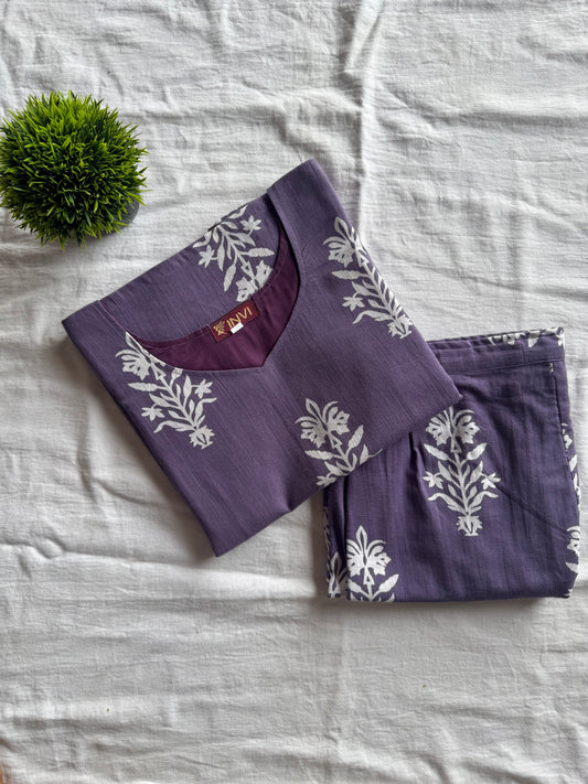 Lilac Bloom Kurthi Set-PI : ICC00059