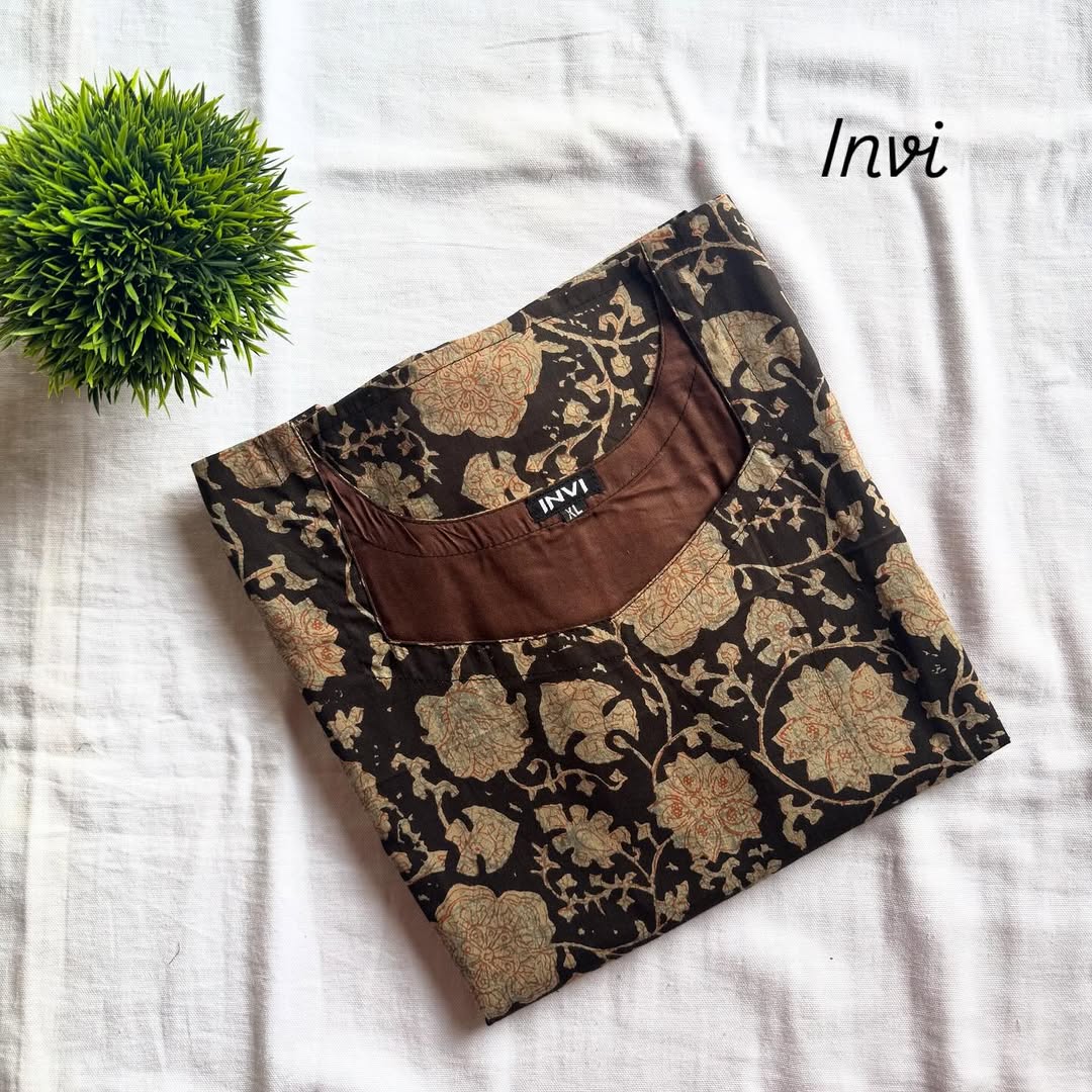 Black Floral Printed Kurthi-PI : ICK00005