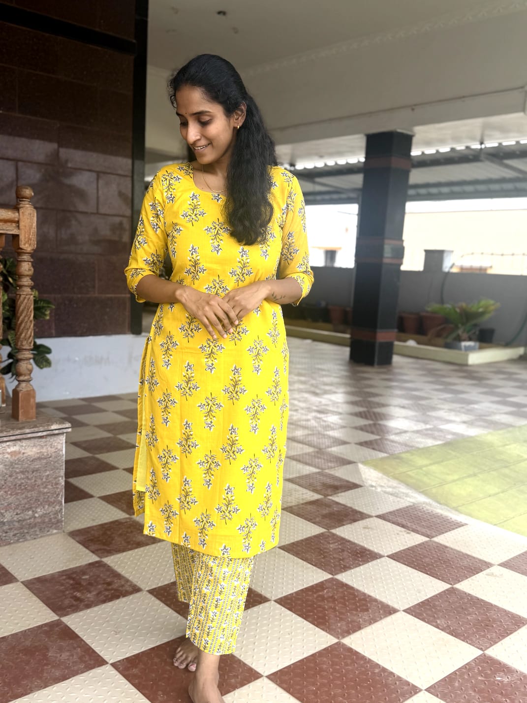 Sunshine Bloom Cotton Co-Ord Set-PI : ICC00025