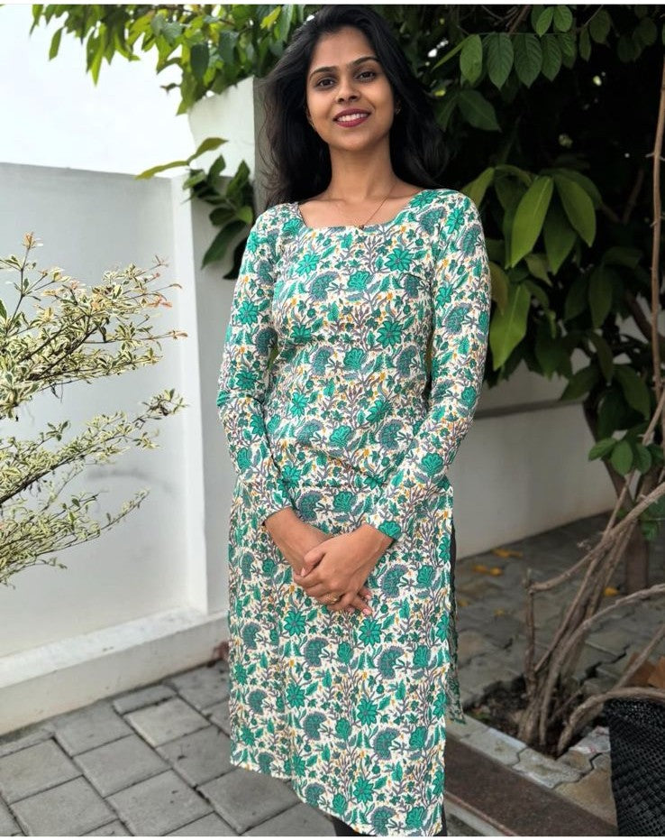 Jade Bloom Kurthi-PI : ICK00085