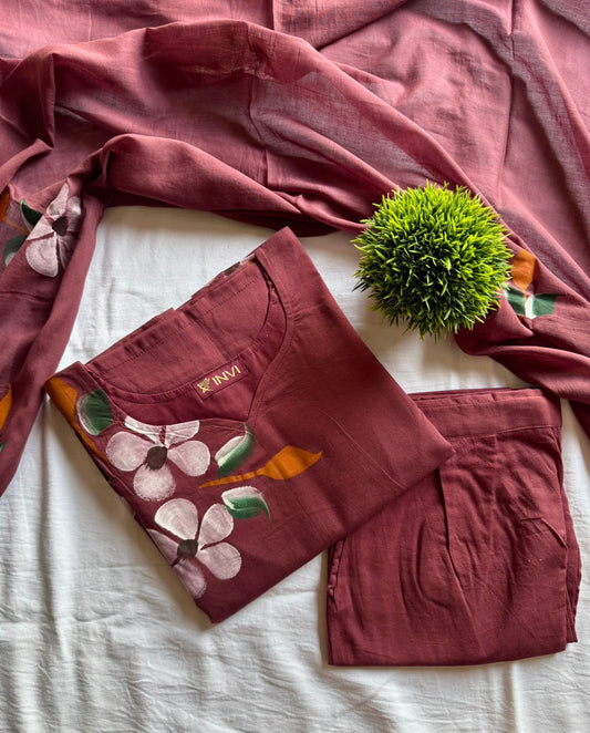 Burgundy Floral Comfort Set-PI : ICS00102