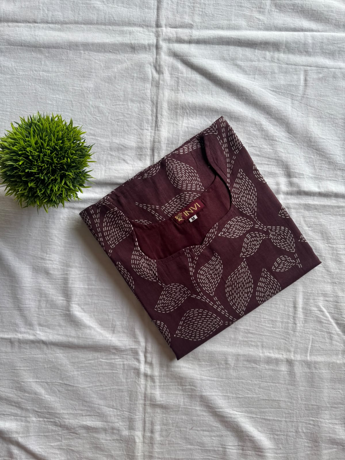 Maroon Cotton Kurthi-PI : ICK00102