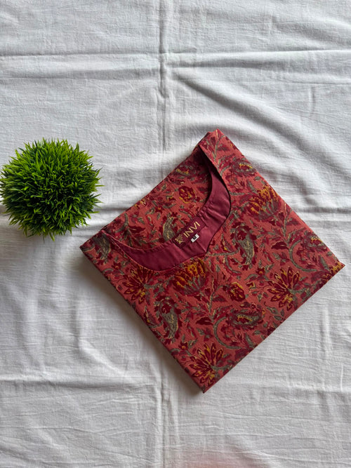 Autumn Blossom Cotton Kurthi-PI : ICK00103