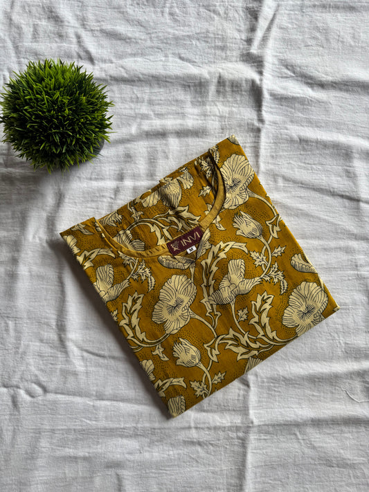 Golden Ivy Floral Kurthi-PI : ICK00112