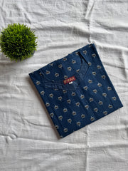 Blue Essence Cotton Kurthi-PI : ICK00114