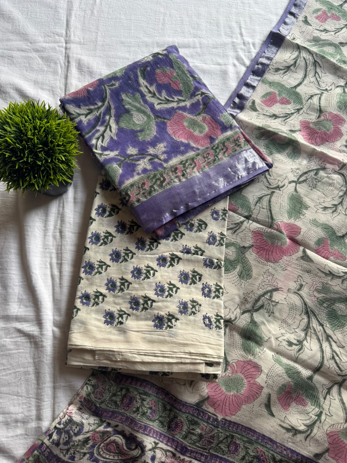 Violet Garden Cotton Suit Set-PI : ICS00119