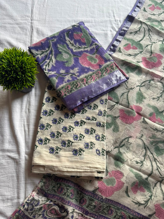 Violet Garden Cotton Suit Set-PI : ICS00119