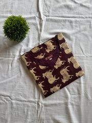 Wine Ethnic Motif Pure Cotton Kurthi-PI : ICK00121