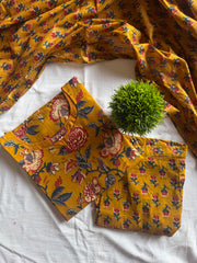 Golden Bloom Premium Cotton Suit Set-PI : ICS00138