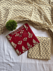 Maroon Paisley Print Cotton Salwar Set-PI : ICS00180