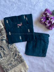 Premium Deep Teal Raw Silk Kurta Set-PI : ICP00192*