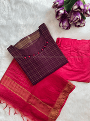 Premium Maheshwari Silk Salwar Set – Ruby Royale-PI : ICP00206*