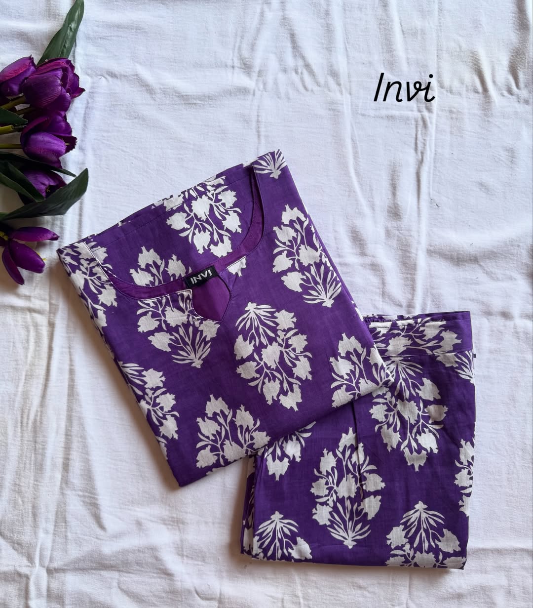Regal Purple Floral Co-Ord Set-PI : ICC00023
