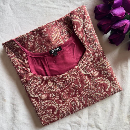 Dusty Rose Paisley Print Kurthi-PI : ICK00032
