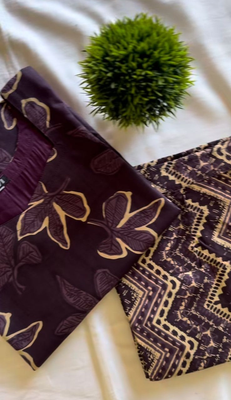 Dusky Plum Designer Co-ord Set-PI : ICC00038