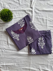 Lilac Bloom Kurthi Set-PI : ICC00059