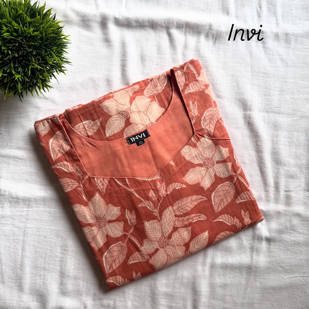 Rust Floral Printed Kurthi-PI : ICK00001