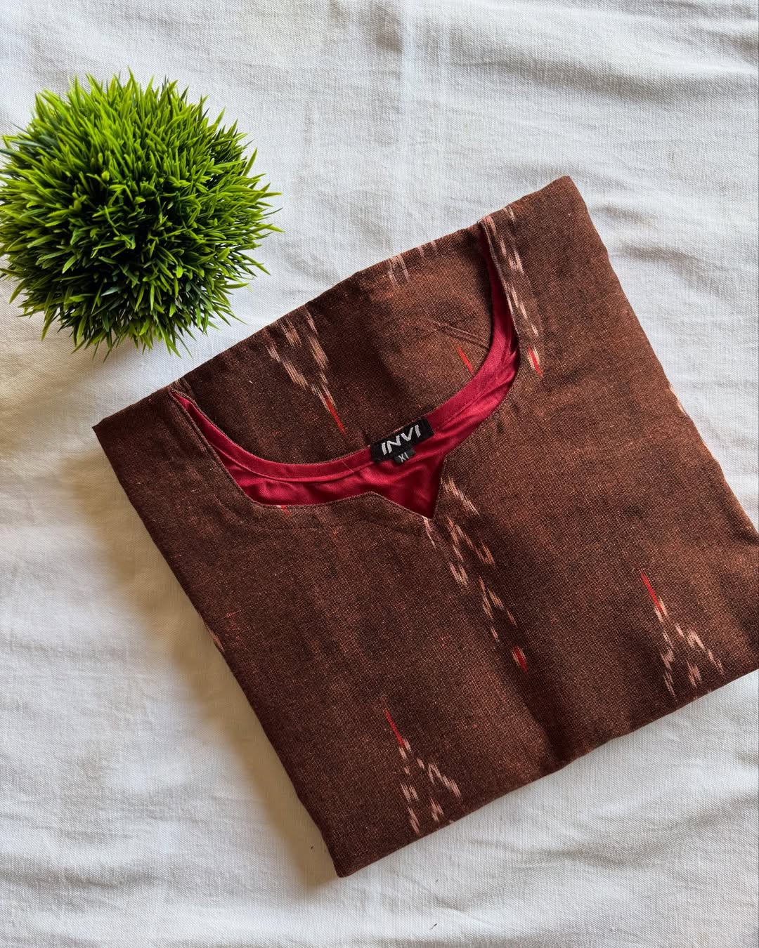 Terracotta Weave Kurthi-PI : ICK00087