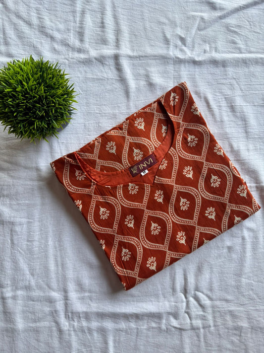 Classic Terracotta Kurthi-PI : ICK00097