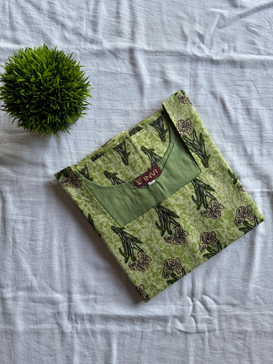 Sage Bloom Printed Kurthi-PI : ICK00098