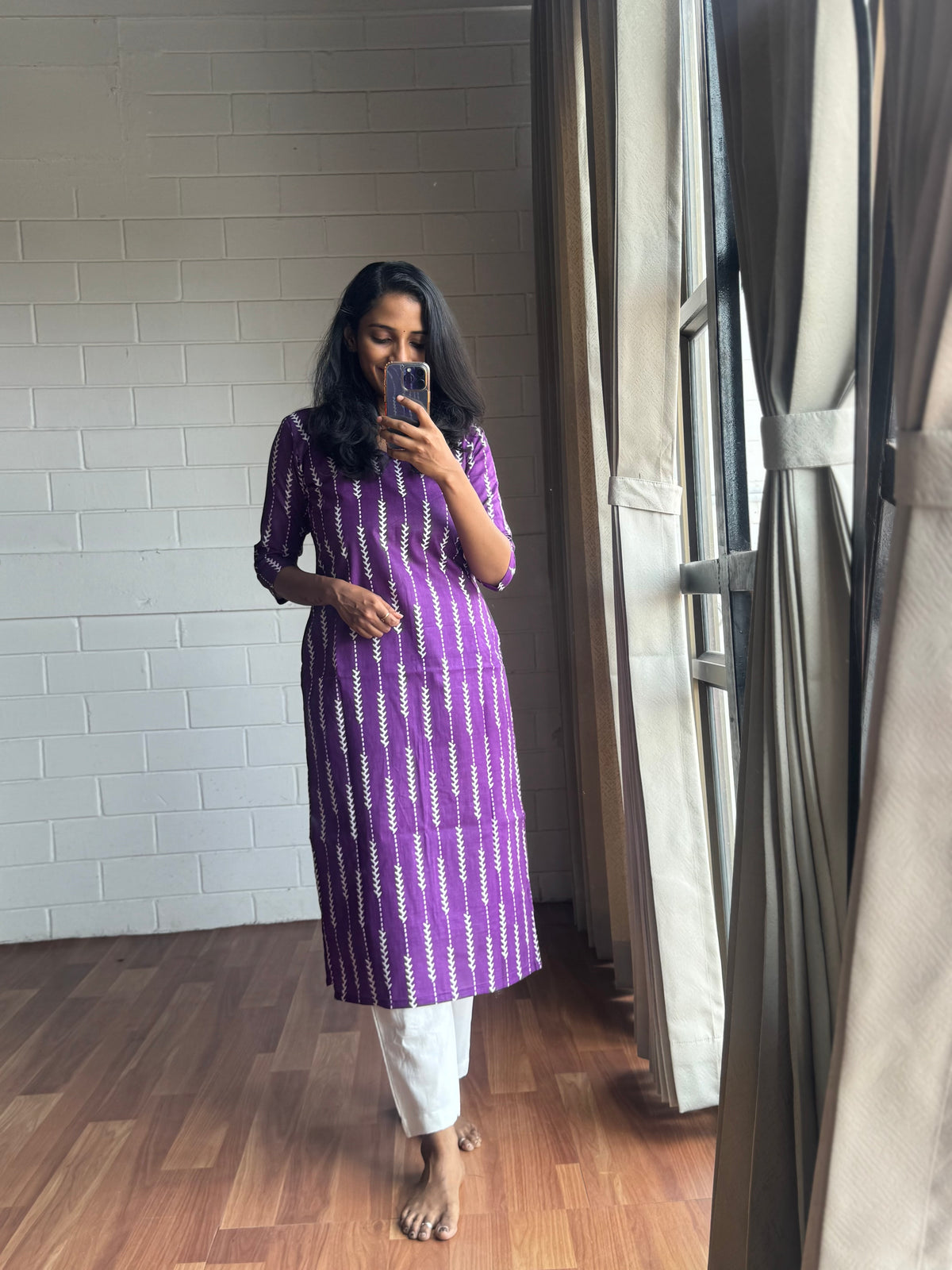 Royal Orchid Cotton Kurthi-PI : ICK00111