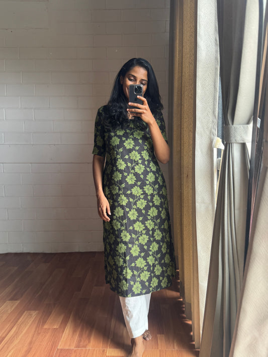 Olive Garden Cotton Kurthi-PI : ICK00126