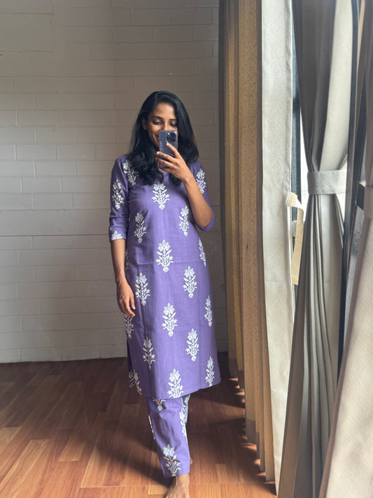Lilac Bloom Kurthi Set-PI : ICC00059