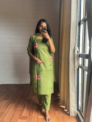 Olive Petal Elegance Salwar Set-PI : ICS00131