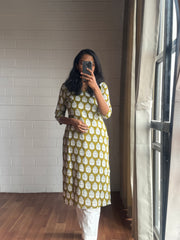 Olive Peace Printed Kurthi-PI : ICK00117