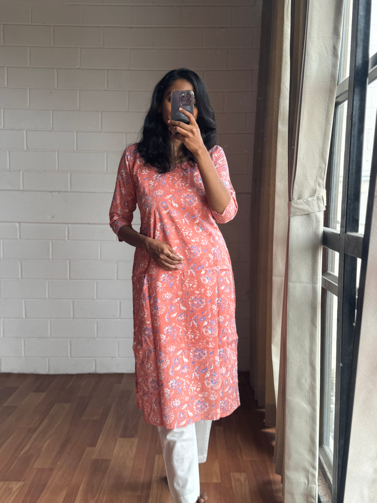 Blush Petal Cotton Kurthi-PI : ICK00116