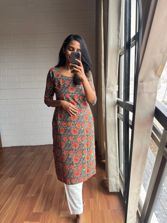 Garden Charm Printed Kurthi-PI : ICK00118