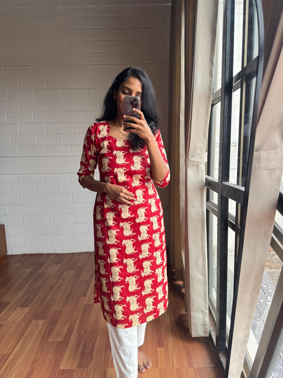 Ruby Artisan Print Kurthi-PI : ICK00122
