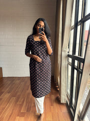 Black Petal Charm Kurthi-PI : ICK00119
