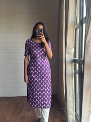 Lavender Bloom Cotton Kurthi-PI : ICK00128