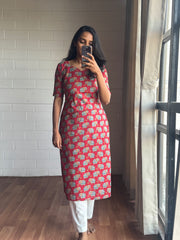 Majestic Elephant Cotton Kurthi-PI : ICK00127