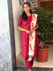 Premium Magenta Silk Printed Salwar Set-PI : ICP00189*
