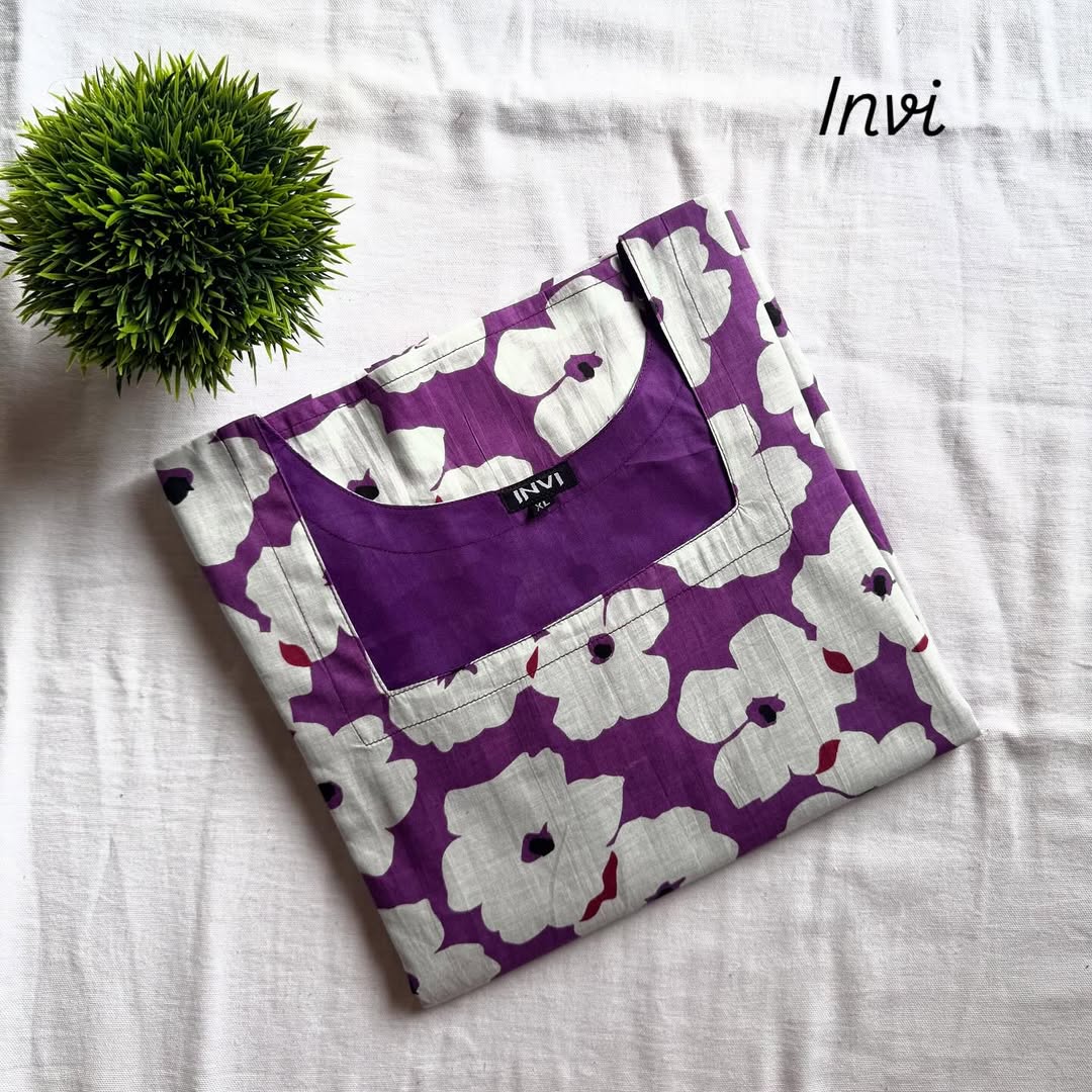 Purple Floral Printed Kurthi-PI : ICK00003