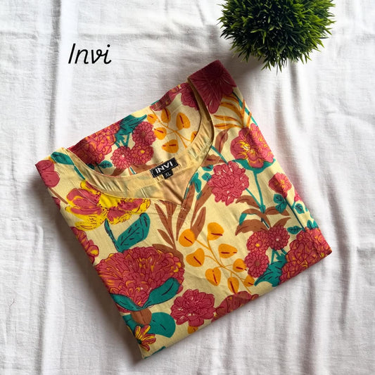 Blossom Floral Cotton Kurthi-PI : ICK00006