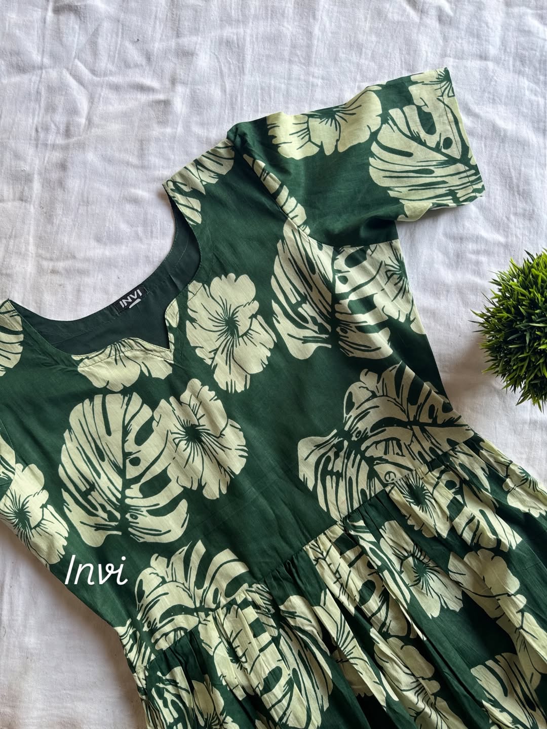 Green Printed Cotton Maxi-PI : ICM00002