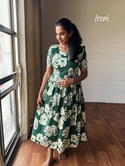 Green Printed Cotton Maxi-PI : ICM00002