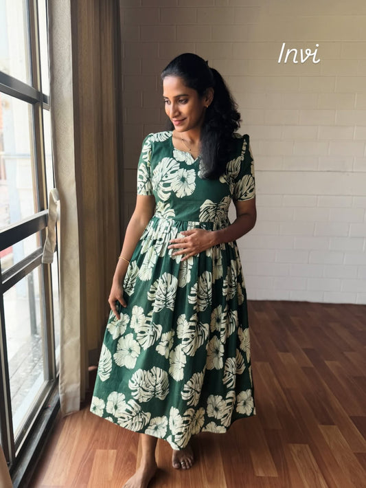 Green Printed Cotton Maxi-PI : ICM00002