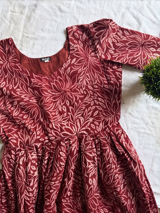 Elegant Floral Print Cotton Maxi-PI : ICM00001