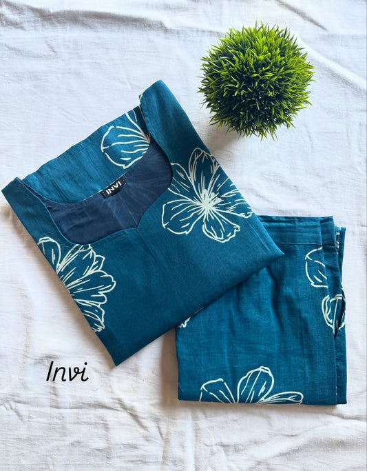 Teal Blossom Co-Ord Set-PI : ICC00004