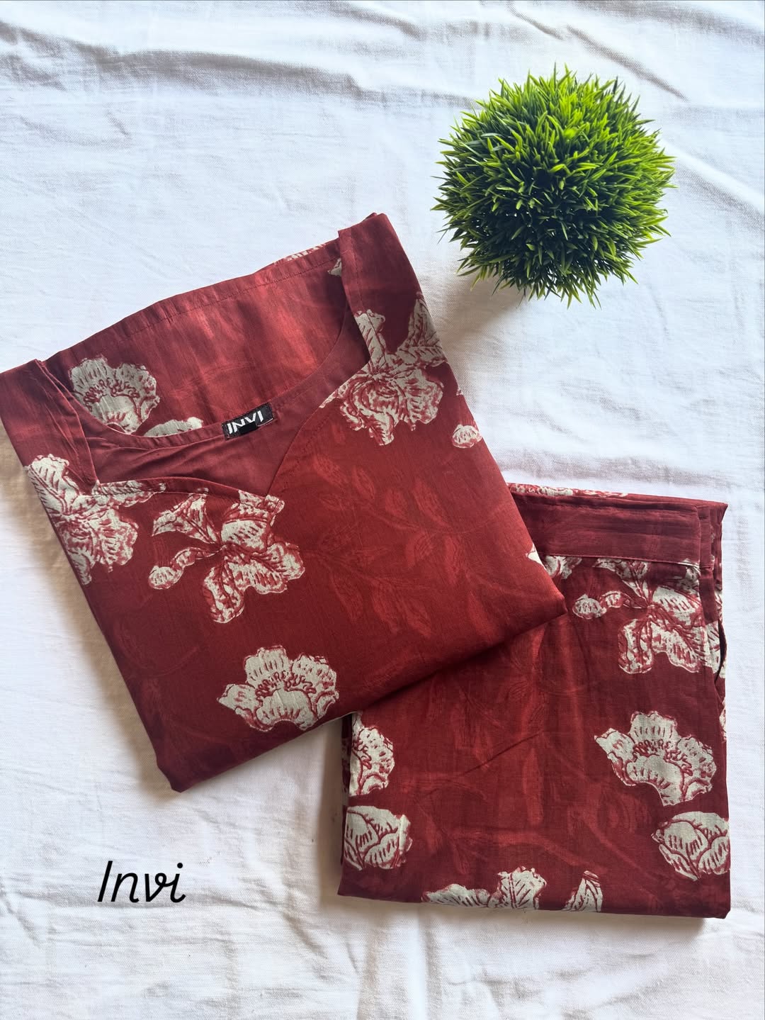 Rust Floral Print Co-Ord Set-PI : ICC00002