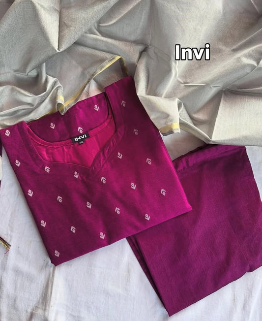 Magenta Embroidered Salwar Suit Set-PI : ICS00042