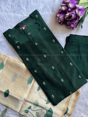 Premium Bottle Green Silk Salwar Suit Set-PI : ICP00188*