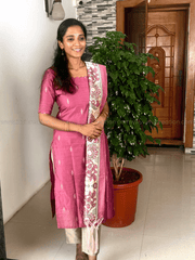 Premium Wine Raw Silk Salwar Set-PI : ICP00196*
