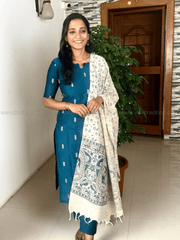 Premium Deep Teal Raw Silk Kurta Set-PI : ICP00192*